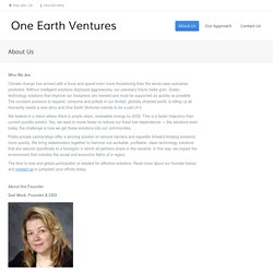 About Us - One Earth Ventures