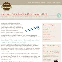One Easy Thing You Can Do to Improve SEO