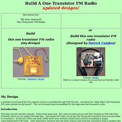 One transistor FM radio project
