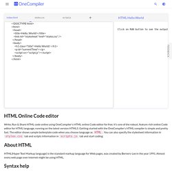 HTML - OneCompiler - Write, run and share HTML code online
