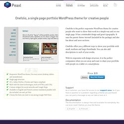 Onefolio, a single page portfolio WordPress theme for creative people — Peaxl
