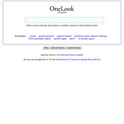 OneLook Reverse Dictionary and Thesaurus