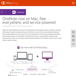 OneNote now on Mac, free everywhere, and service powered
