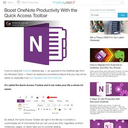 Boost OneNote Productivity With the Quick Access Toolbar