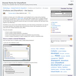 OneNote and SharePoint – the basics - Shared Points for SharePoint