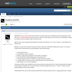 OneWire ALPHA - Beta Firmware and Drivers - Netduino Forums