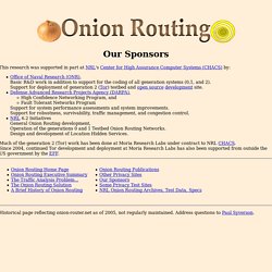 Onion Routing: Our Sponsors