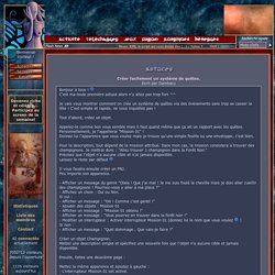 Astuces - Créer facilement un système de quêtes.