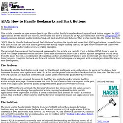 AJAX: How to Handle Bookmarks and Back Buttons