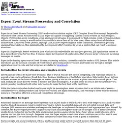 Esper: Event Stream Processing and Correlation
