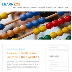 Math Online Activity: 3-Digit Addition