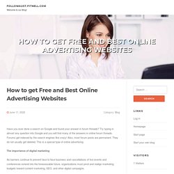 How to get Free and Best Online Advertising Websites