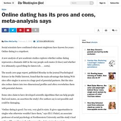 Online dating has its pros and cons, meta-analysis says