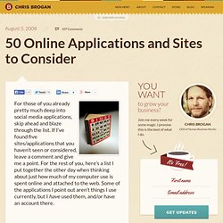 50 Online Applications and Sites to Consider