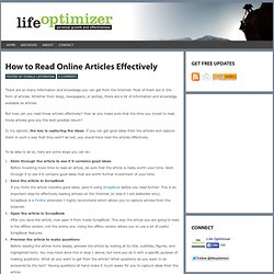 How to Read Online Articles Effectively