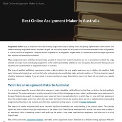 Best Online Assignment Maker In Australia