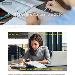 NMIMS Online Assignment 2020 - Education