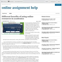 Different benefits of using online resources in academics