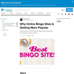 Why Online Bingo Sites Is Getting More Popular