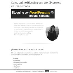 Curso online Blogging con Wordpress.org en una semana