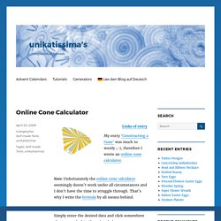 Online Cone Calculator – unikatissima's