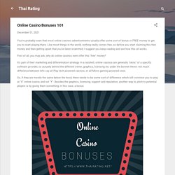 Online Casino Bonuses 101