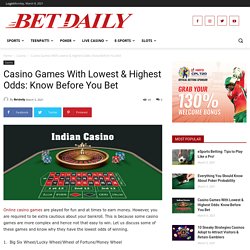 Online Casino Games With Best and Lowest Odds