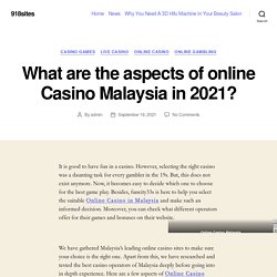 How To Play Best Online Casino Malaysia Games?
