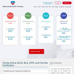 Online ACLS, BLS, CPR, and First Aid Certification in Florida