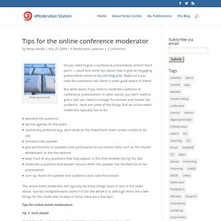 Tips for the online conference moderator