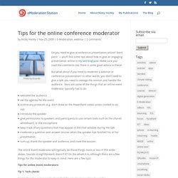 Tips for the online conference moderator