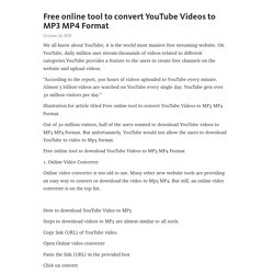 Free online tool to convert YouTube Videos to MP3 MP4 Format