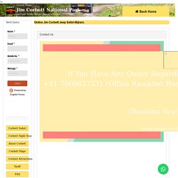 Online Corbett Jeep Safari Booking and Contact Us For Corbett Jungle Safari Booking
