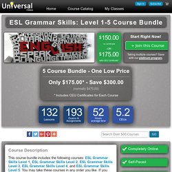 Online Course: ESL Grammar Skills Levels 1-5 Course Bundle