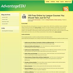 100 Free Online Ivy League Courses