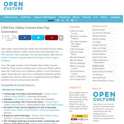 825 Free Online Courses from Top Universities
