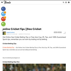 online Cricket Tips