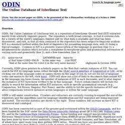 ODIN - The Online Database of Interlinear Text