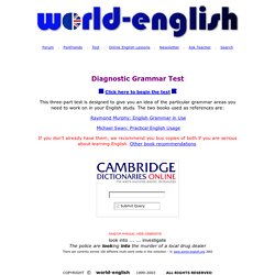 Online diagnostic grammar test