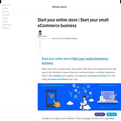  Start your small eCommerce business