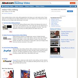 Online Video Editing - Online Video Editing Applications