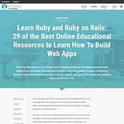 Learn Ruby: 29 of The Best Online Educational Resources to Learn to Ruby and Ruby on Rails