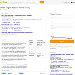 Online English Teacher (Home-based) - Trovit Jobs