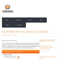 Online Equipment Buy vs. Lease Calculator for Free