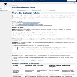 Online Course Evaluation Rubrics - GSLIS Wiki