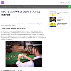 How To Start Online Casino Gambling Business?