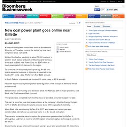 New coal power plant goes online near Gillette