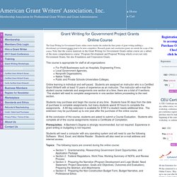 AGWA's Online Grant Writing Course