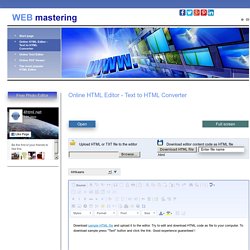 Online HTML Editor, Text to HTML Converter Free