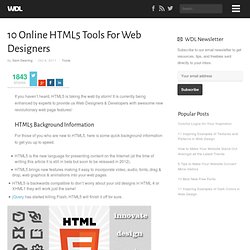 Web design and tools - 10 Online HTML5 Tools For Web Designers